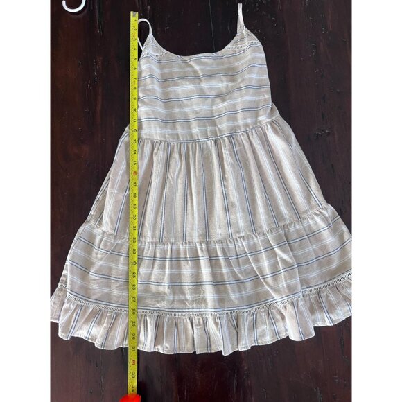 Listicle Mini Dress Women's Small Beige Striped Sleeveless Halter Summer Boho - Picture 5 of 5